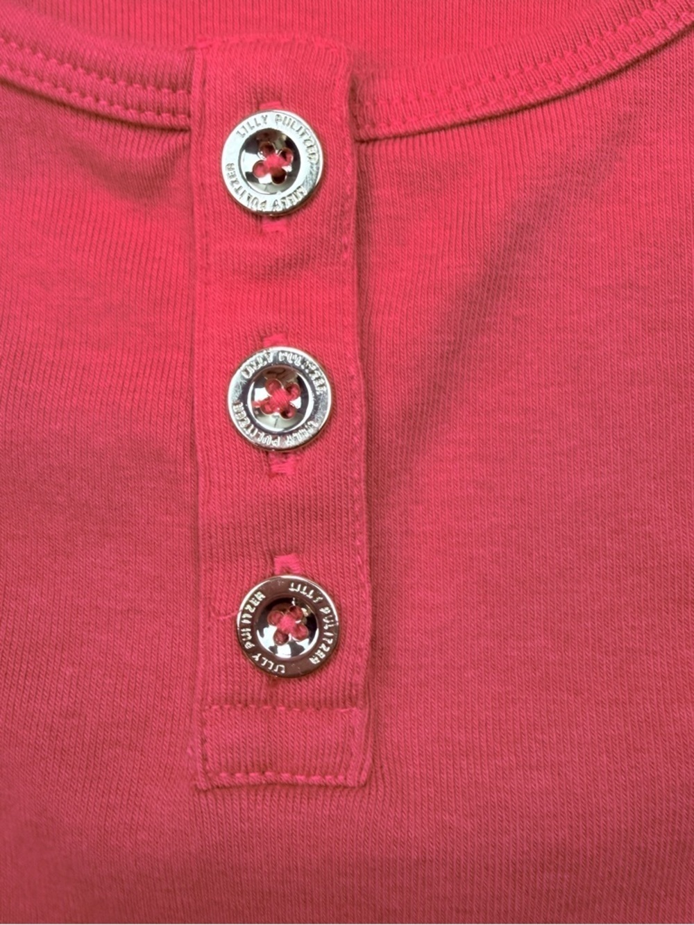 Lilly Pulitzer Raspberry Red Racerback Tank with Button Placket - Picture 6 of 9